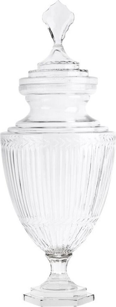 Casa Padrino Glas Vase mit Deckel 29 x H. 74 cm - Hotel Dekorationen