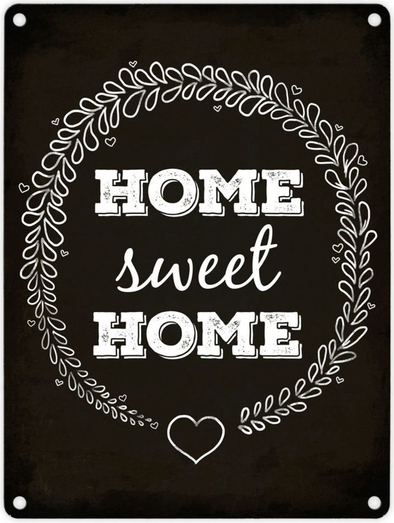 Metallschild mit Spruch: Home sweet Home Blechschild Schild Dekoration