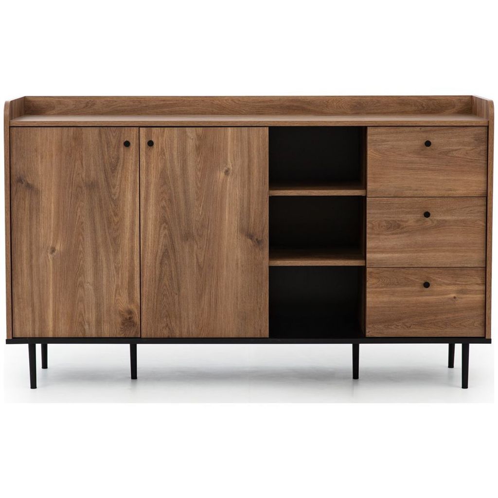 Sideboard 150 cm in Eiche Nb. VAREDO-132 Wohnzimmer Möbel im modernen Vintage Design, B/H/T ca. 150/90/45 cm