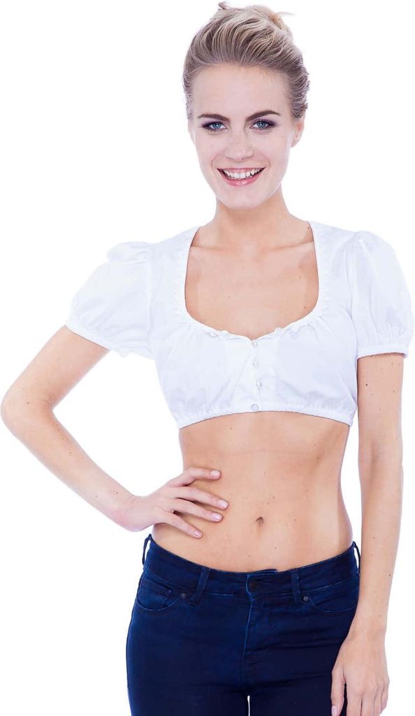 Dirndlbluse White Hearts weiß weiß 40 Produktbild 