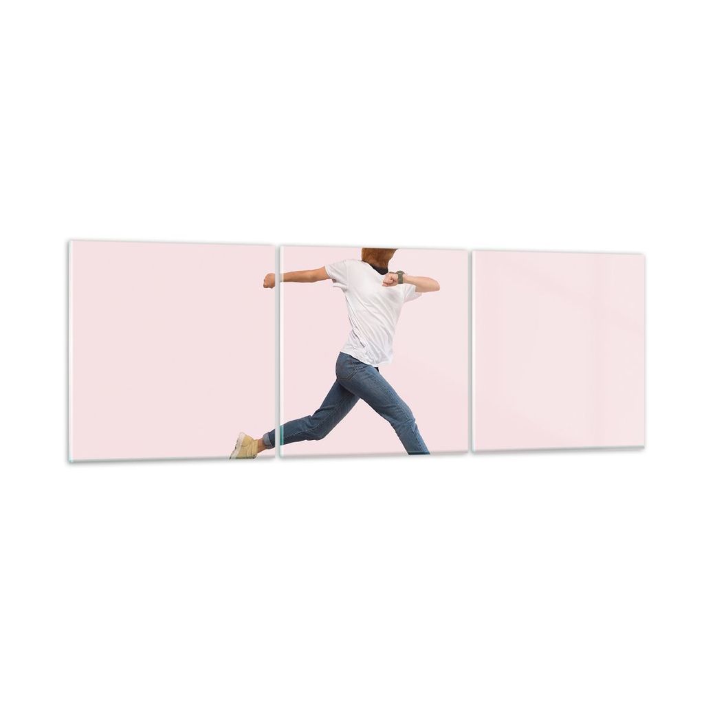 Bilder auf glas - 3 Teile - Anthropomorphisierung Mensch Ente - 120x40cm - Glasbilder - Wandbilder - Bilder - Wanddekoration aus Glas - Glas Bilder...