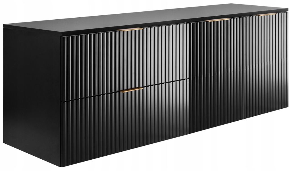 Rodan Waschbeckenunterschrank 140cm - Hängend - Geriffelt Produktbild 