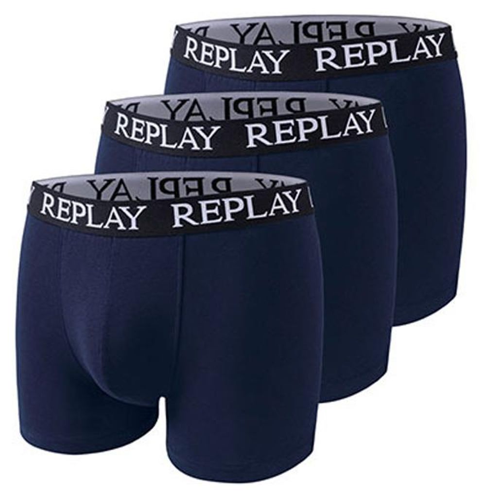 Replay - Boxershorts für Herren (3er-Pack) LT1066 (S) (Meeresblau)