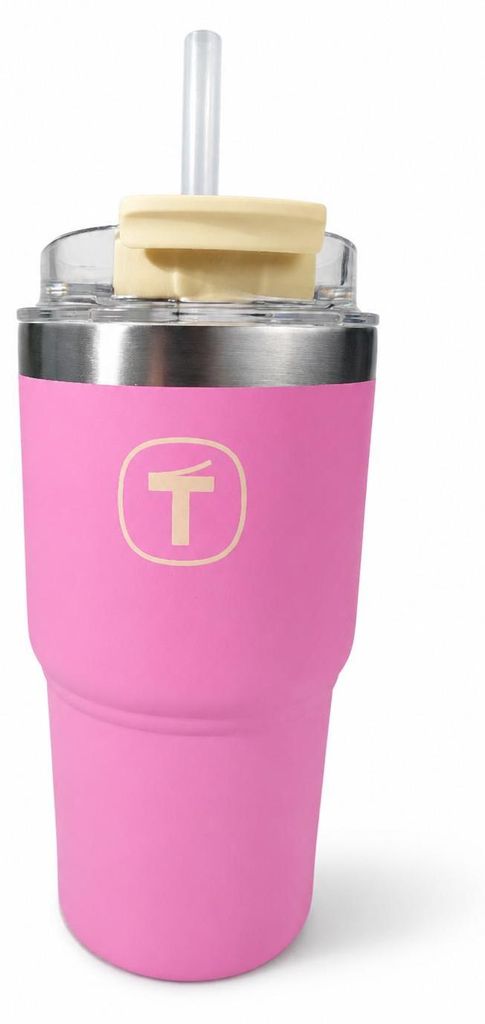 TUPPERWARE Tumbler 630 ml pink mit Strohhalm