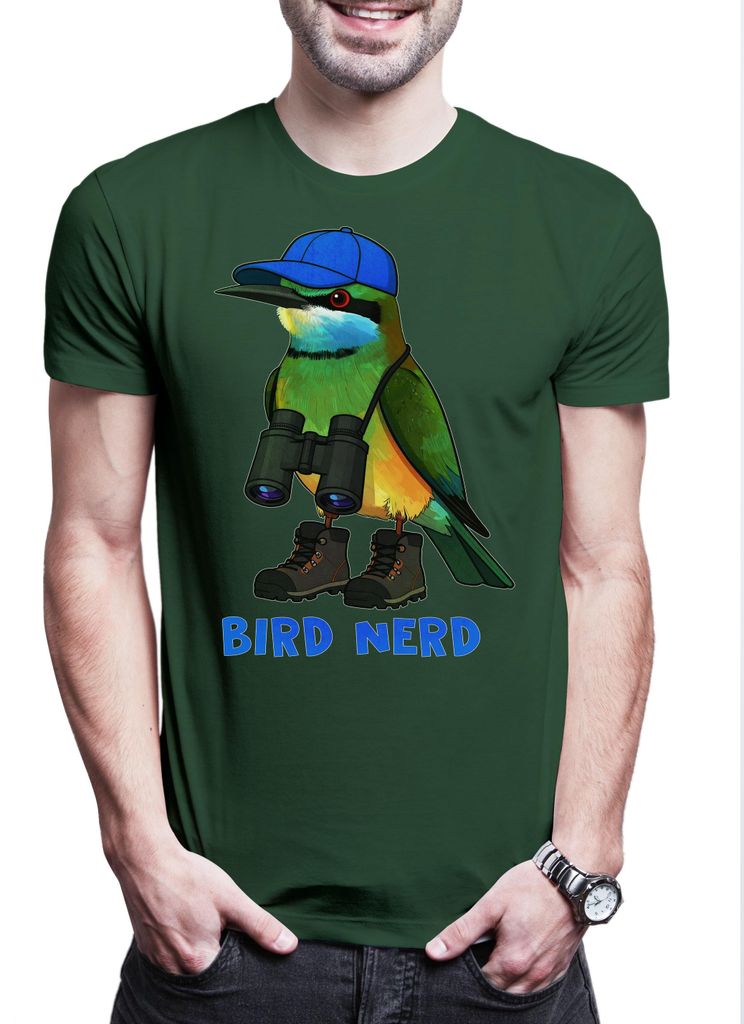 Urban Backwoods Bird Nerd, Herren T-Shirt, Farbe: Grün, Größe: M