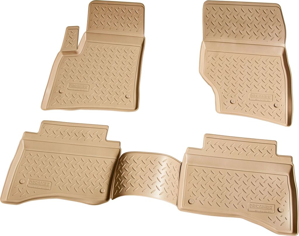 3D Gummi Fussmatten für VW Touareg | 7L | BJ 2002 - 2010 | beige mit Rand
