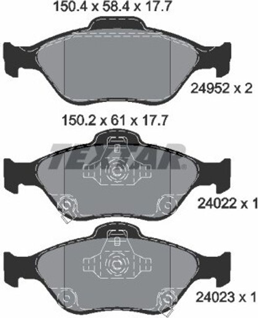 TEXTAR Bremsbeläge Satz Vorne für TOYOTA Yaris Schrägheck (P13) 2495201