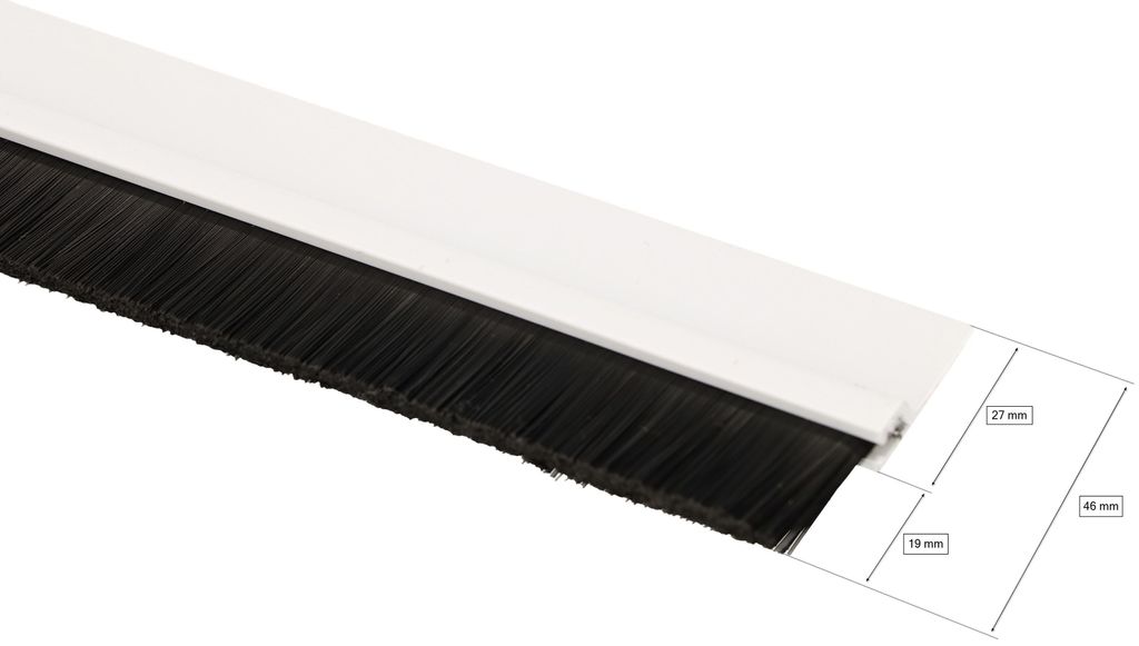 STEIGNER 5m Bürstendichtung Weiß Dichtungsbürste selbstklebend Türbodendichtung Türdichtung Höhe 12 mm