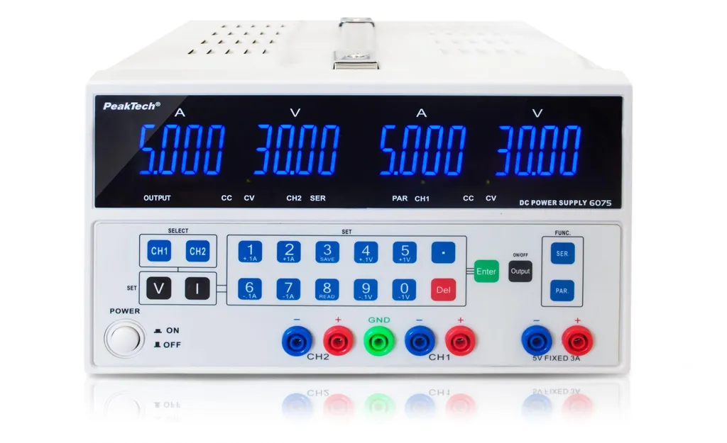 Source d'alimentation stabilisée 3 canaux PeakTech pour mesure de précision - 3