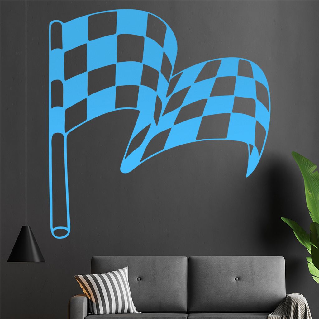 Ziel Fahne wehend Wandtattoo in 6 Größen - Wandaufkleber Wall Sticker - Dekoration, Küche, Wohnzimmer, Schlafzimmer, Badezimmer