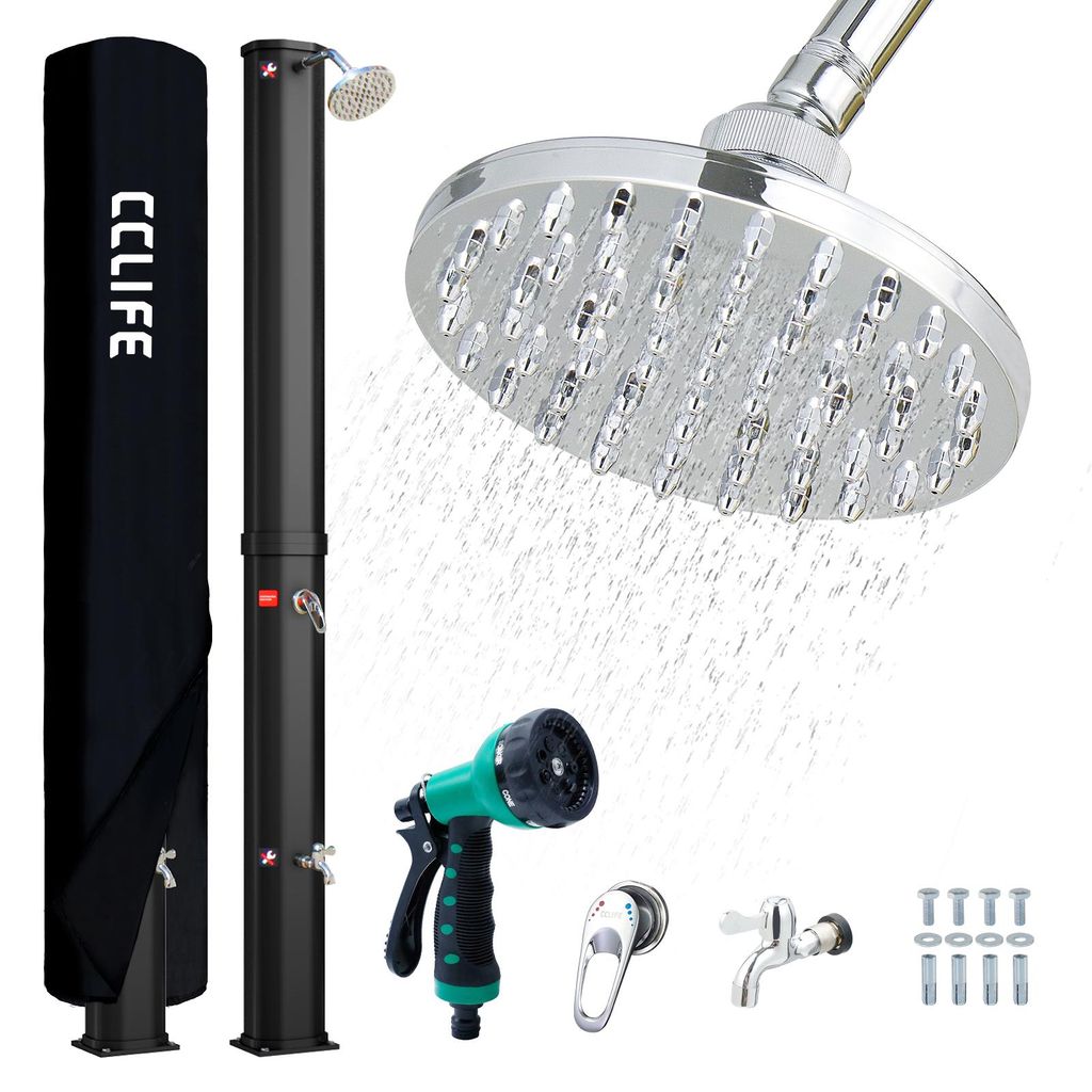 CCLIFE Solardusche 40L Schwarz Solar Gartendusche Produktbild 