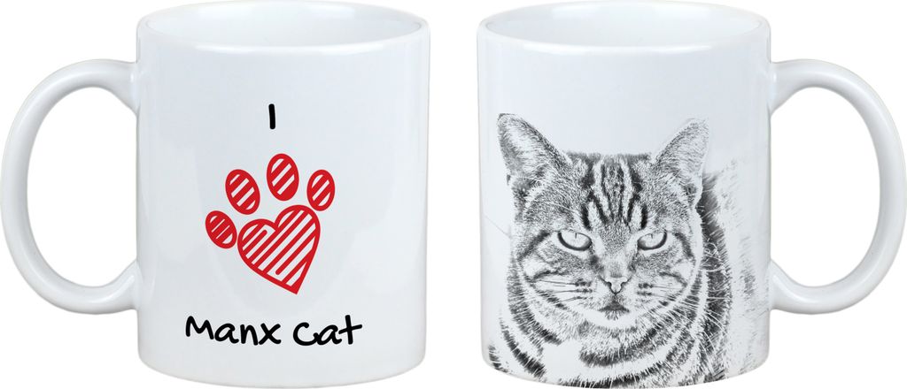Manx - Tasse mit Katze, entzückende Tasse mit Grafik, Geschenk mit Ihrem Foto von der Marke Art-Dog