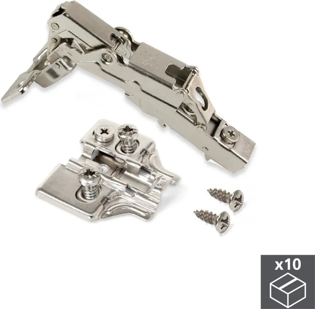 Lot de 10 charnières pour meubles d'angle 165º à fermeture amortie