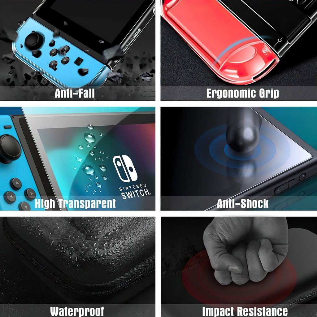 Switch-Controller, Spielekonsolen-Tasche, 9er-Set, Produktbild 9