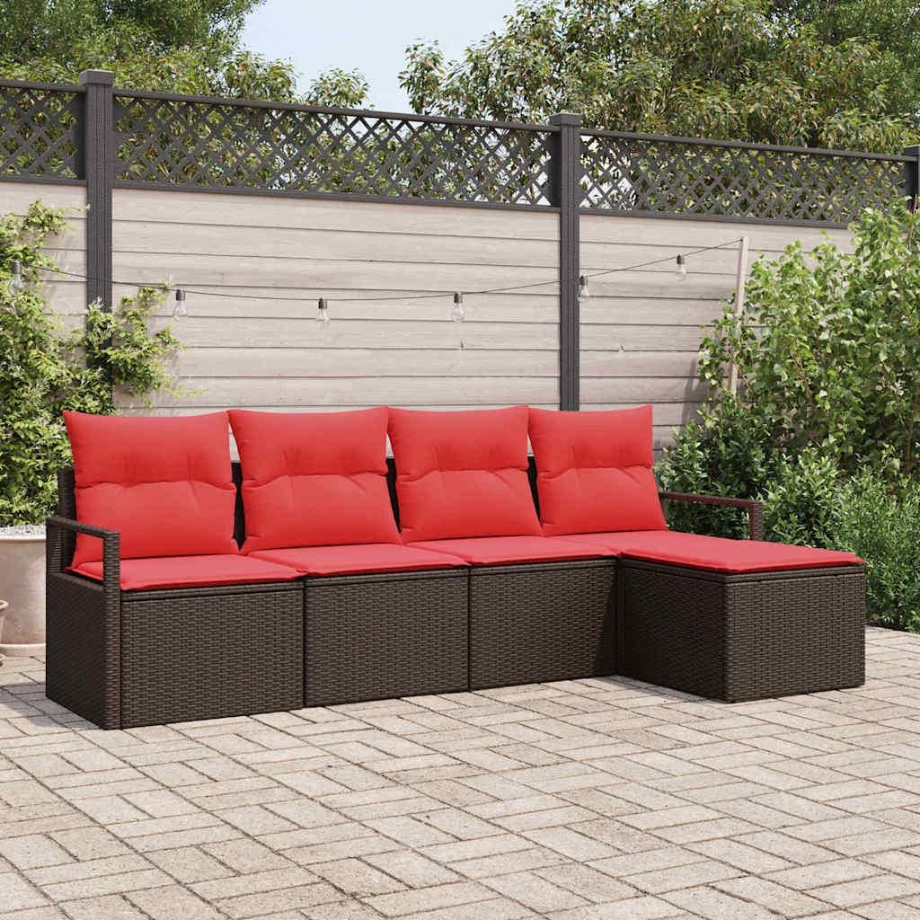 Maison Exclusive - Sofa Set mit Kissen Braun Poly Rattan