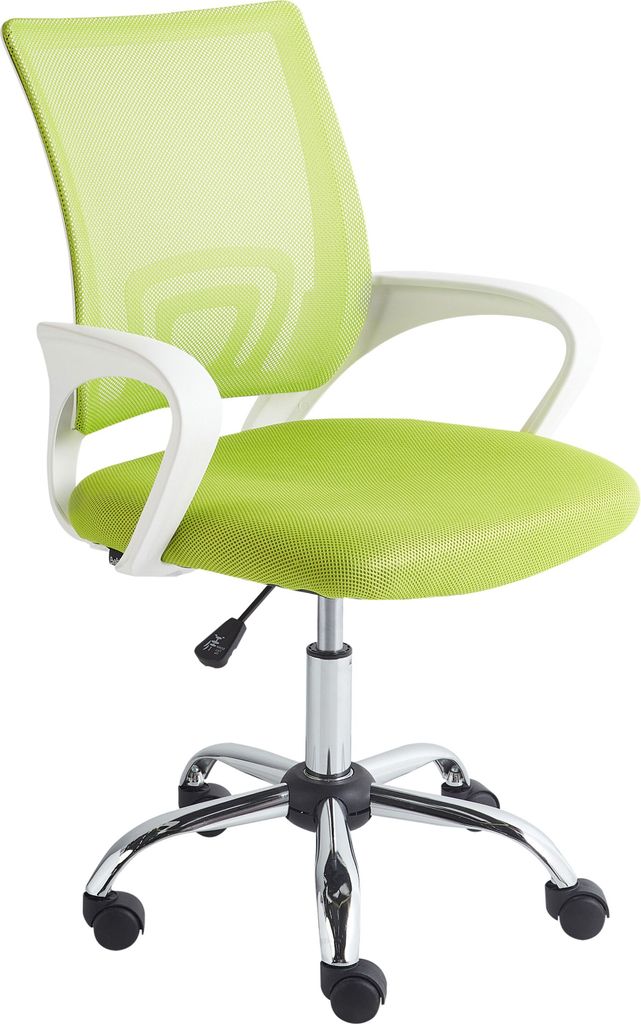BELIANI Bürostuhl Limettengrün aus Stoff Höhenverstellbar Drehbar Modernes Design Schreibtischstuhl Drehstuhl für Home Office Büro