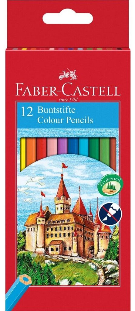 12 crayons de couleur FABER-CASTELL CASTLE, couleurs Image du produit 
