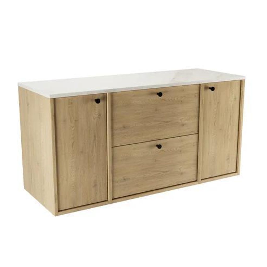 WENA Skříňka pod umyvadlo 2 dvířka 2 zásuvky 120 cm, rovná Obrázek produktu 