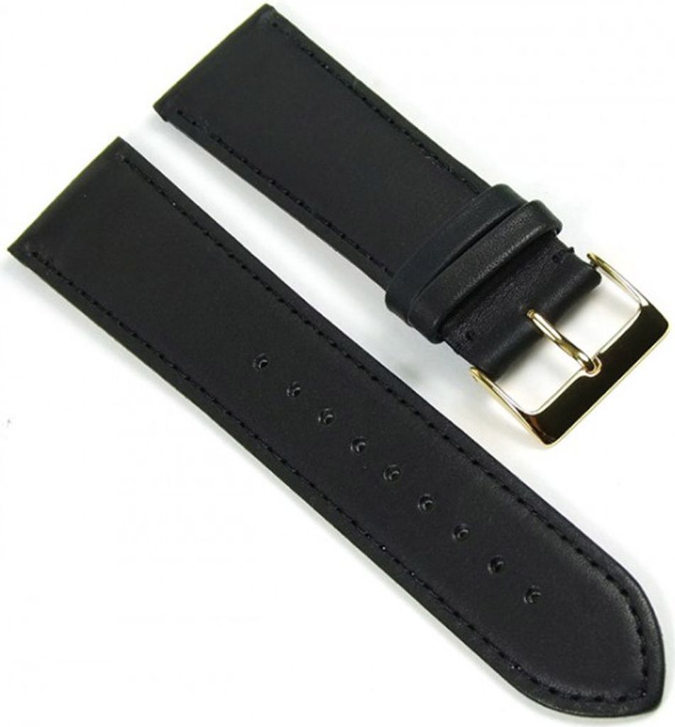 Beach Uhrenarmband Ersatzband Kalbslederband 24mm schwarz 19262G