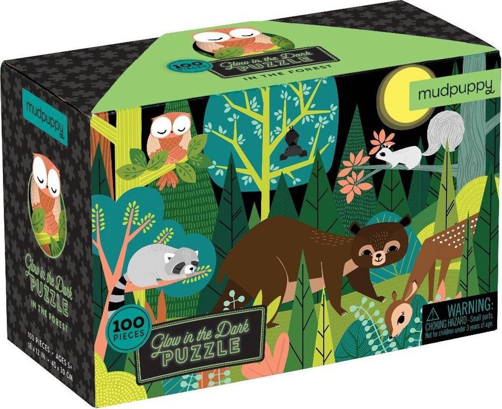 Mudpuppy Glow in the Dark Puzzel In het Bos 100 stukjes