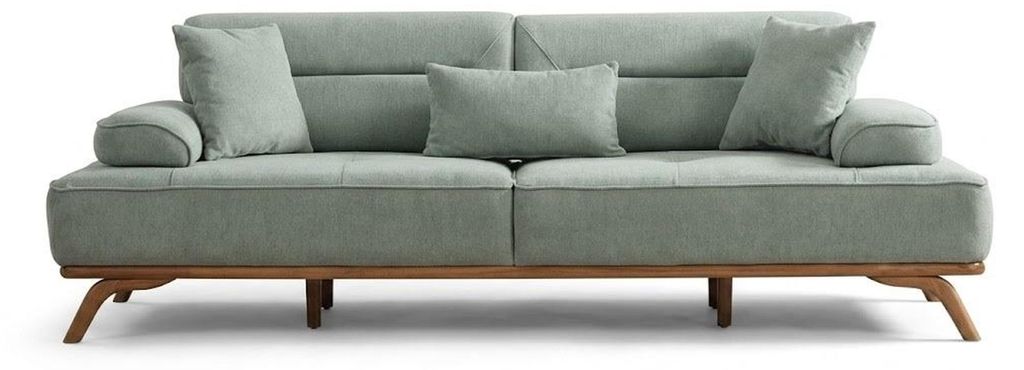 3Sitzer sofa Stoff Kissen Grün Modern Elegant Ergonomische Rückenlehne