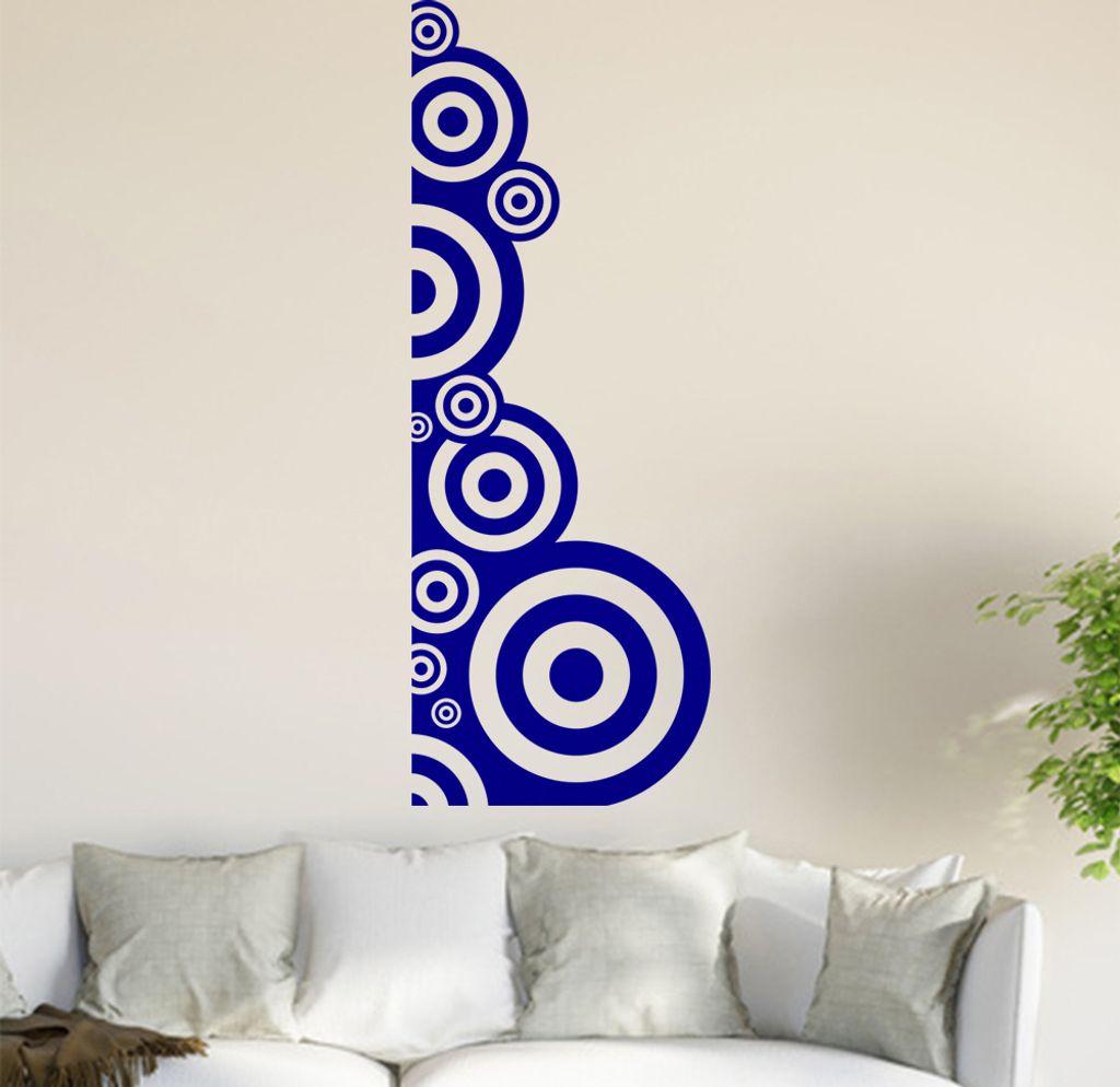 Retro Kreise Wandtattoo in 6 Größen - Wandaufkleber Wall Sticker - Dekoration, Küche, Wohnzimmer, Schlafzimmer, Badezimmer