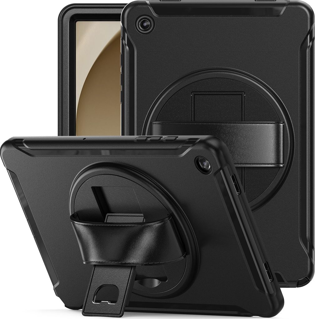 Mobigear SureGrip Samsung Galaxy Tab A9 Plus (2023) Hülle Kunststoff,Silikon Backcover + Ständer - Schwarz