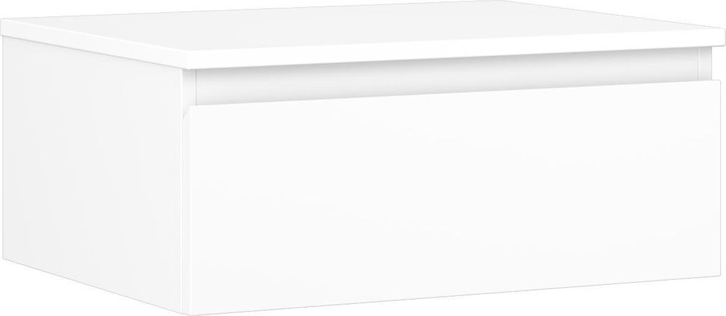 Mexen Orio Badezimmerschrank unter Waschbecken 60 cm mit Arbeitsplatte, 1 Schublade, weiß matt - 91A10-06023-1-BFC01