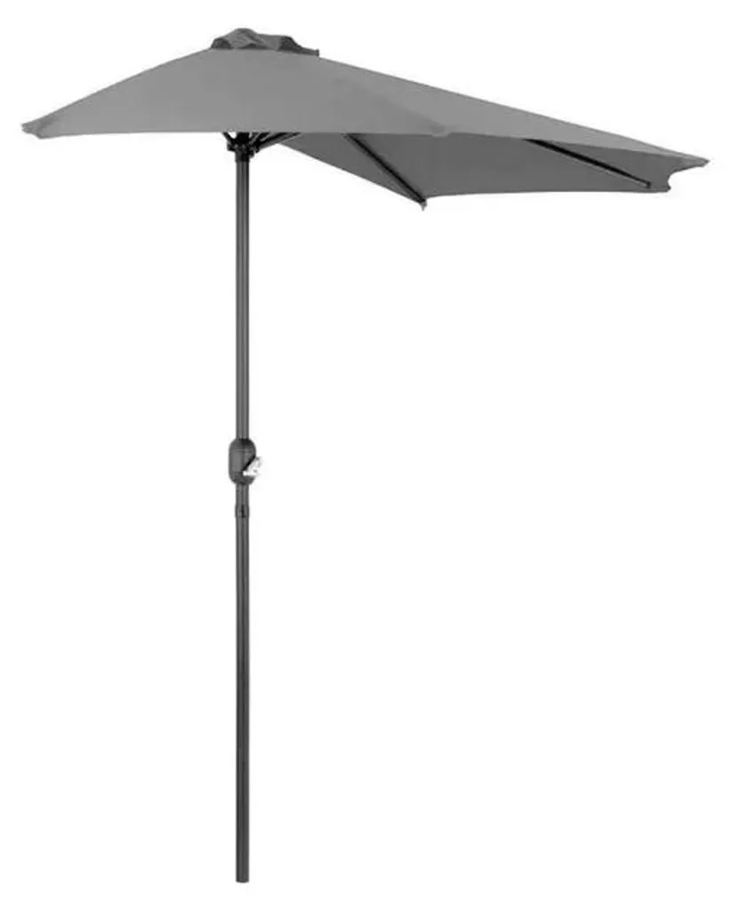Parasol demi-lune 3m fixation murale mât aluminium Half Moon Gris