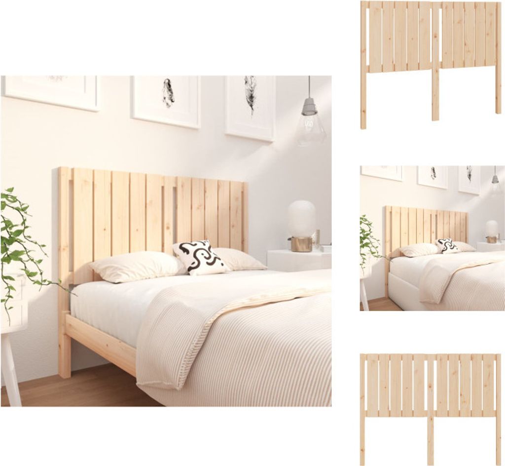 vidaXL Kopfteil 125,5x4x100 cm Massivholz Kiefer -  Kopf- & Produktbild 