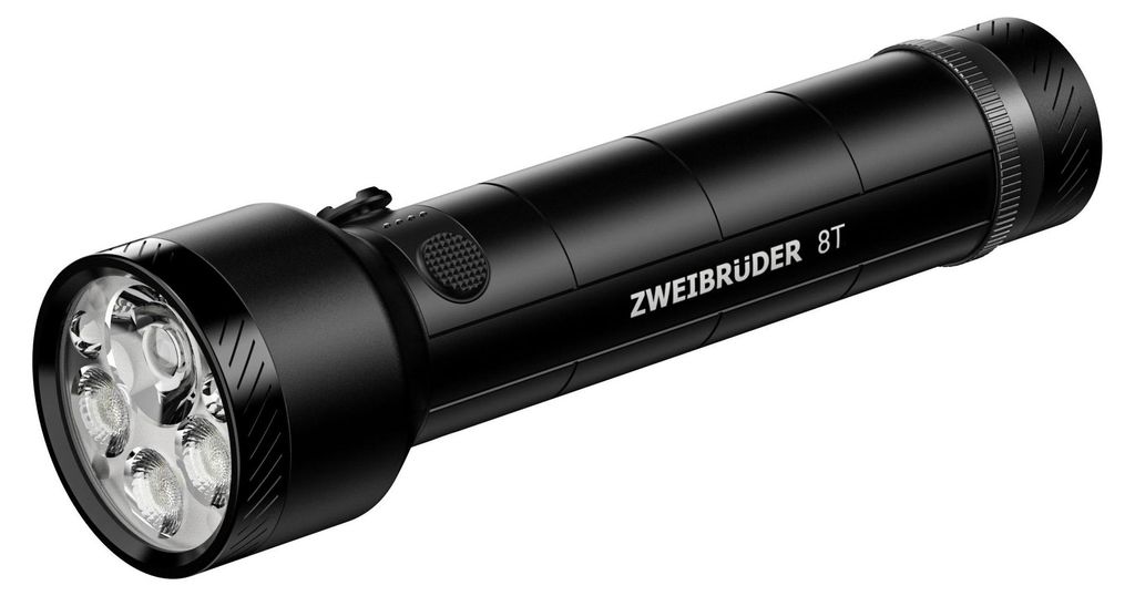 Zweibrüder ZB8T LED Taschenlampe aufladbar 4000 Lumen USB- C