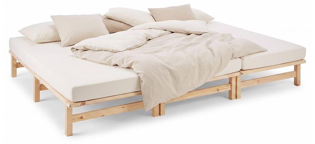 Homestyle4u Holzbett 270x200 mit Lattenrost Familienbett Produktbild  KI-generiertes Bild