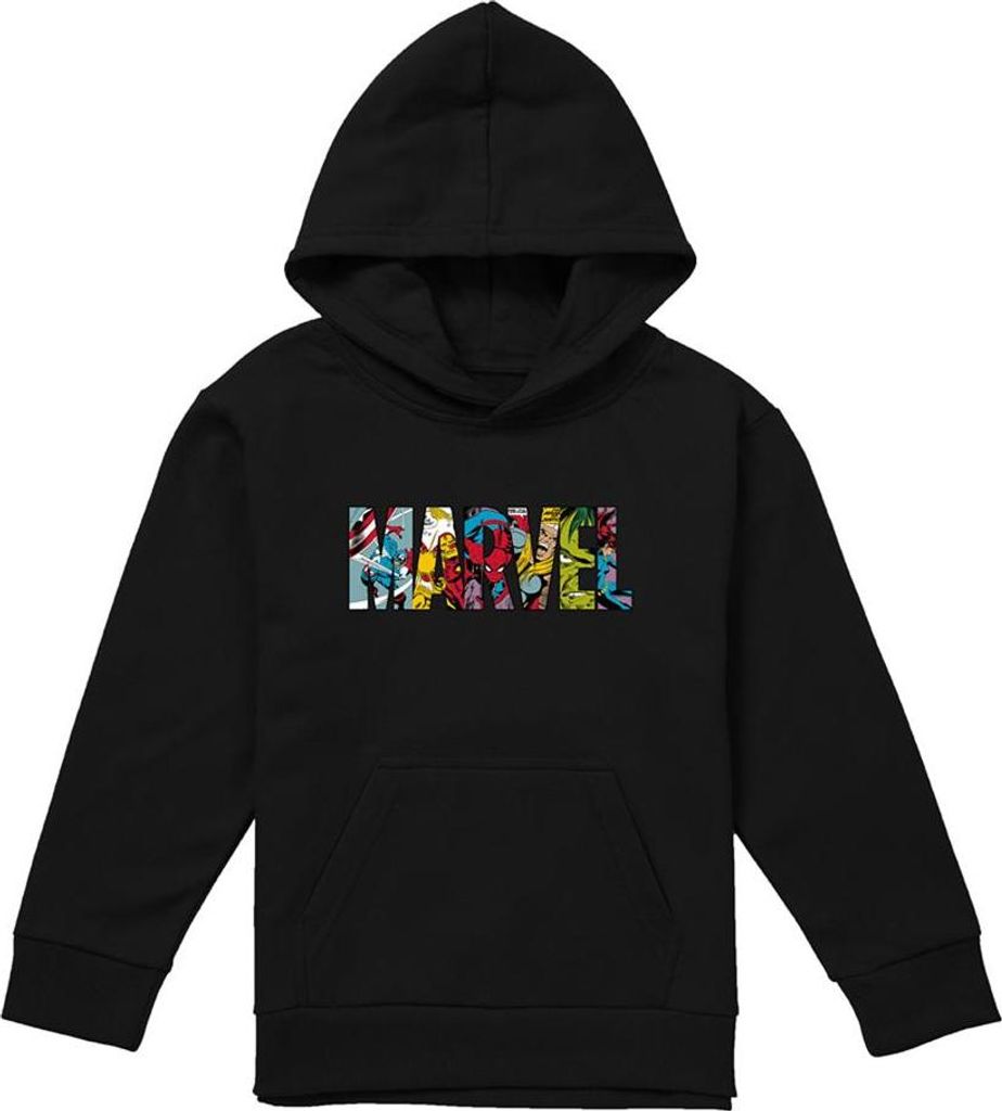 Marvel - Hoodie zum Überziehen für Kinder, Logo TV24130 (116) (Schwarz)