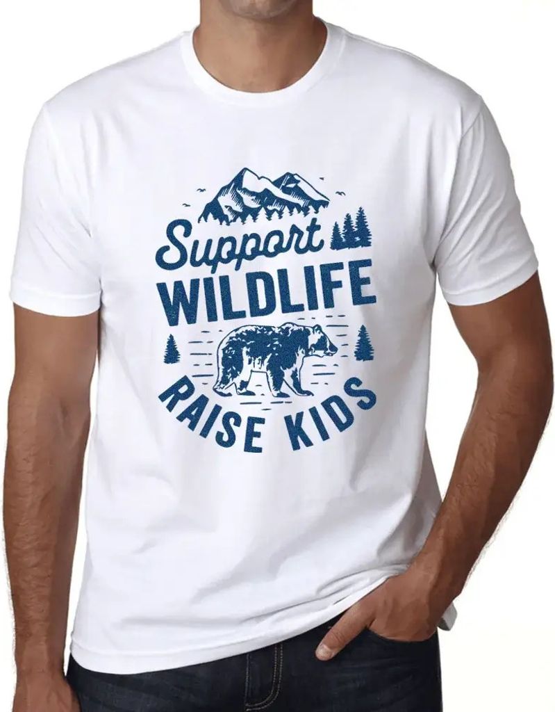 Herren Grafik T-Shirt Wildtiere unterstützen – Support Wildlife – Öko-Verantwortlich Vintage Jahrgang Kurzarm Lustige Druck Geburtstag Gesche...