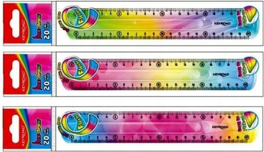20cm Lineal elastisch Regenbogen MIX