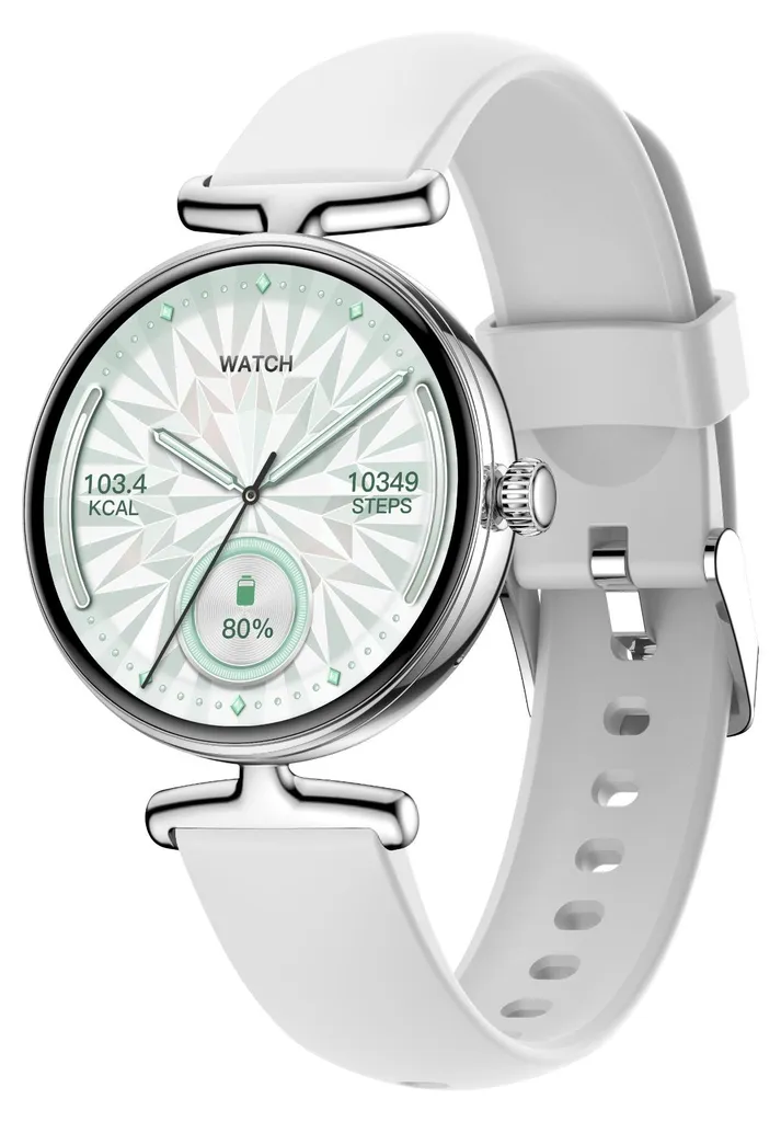 Montre Connectée AMOLED INF Argentée - Suivi Santé et Sport Complet