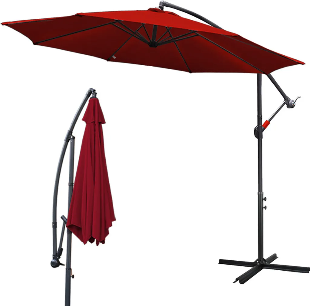 Ombrellone TolleTour 3m Rosso UV40+ | Struttura Rinforzata 8 Stecche