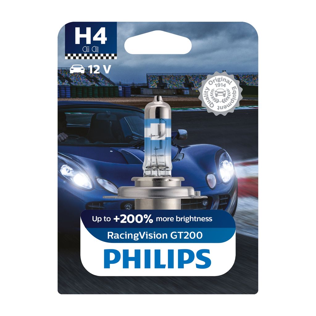 Philips RacingVision GT200, bombilla H4, 12V, 60/55W, Imagen del producto 
