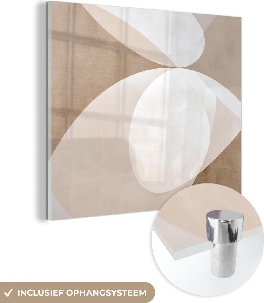 MuchoWow Glasbilder - Bilder auf Wandbild - Foto auf Glas Ovale Formen - Transparent - Weicher Übergang 40x40 cm Wanddekoration aus Glas - Acrylgl...