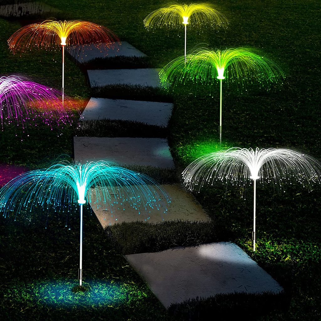 2-8X Solarleuchte Solarlampe Farbwechsel Qualle Gartenlicht Außen Beleuchtung DE 