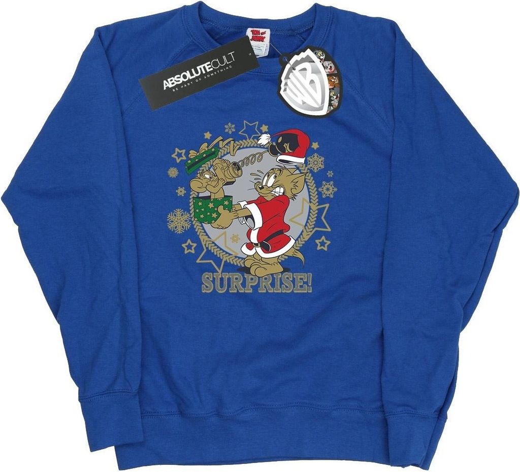 Tom And Jerry - "Christmas Surprise" Sweatshirt für Damen BI11678 (L) (Königsblau)