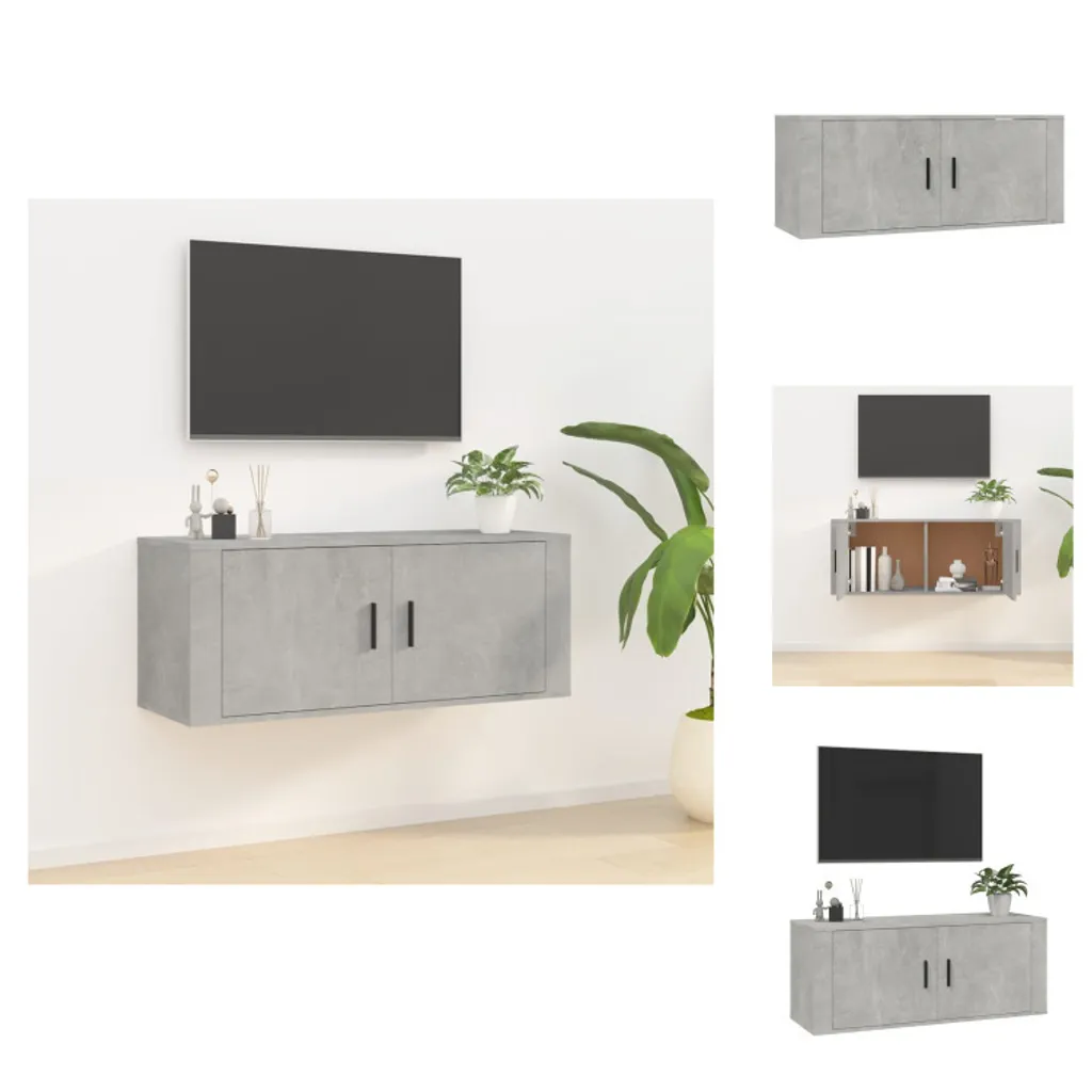 Mobile Porta TV Sospeso Grigio Cemento 100x34,5x40 cm - vidaXL Moderno