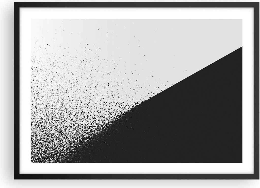 Gerahmtes Poster - Schwarzer Rahmen - Schwarzweiß Hintergrund Geometrie - 70x50 cm - Wand Bild - Wanddeko - Wandbilder - Kunstposter - Wandposter ...