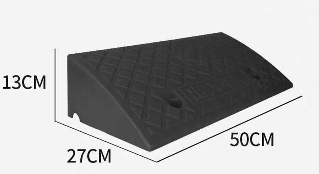 Uphill Speed Bumps Steps, schwarze und gelbe Farbe, leichte Kunststoffpolster-Stufenmatte für das Parken auf der Straße, Schwarz/13,5 cm