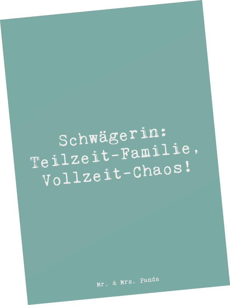 Mr. & Mrs. Panda Grußkarte Spruch Schwägerin Chaos - Meeresbrise - Geschenk, Geburtstage, Liebe, Persönliche Geschenke, Postkarten, Familiengesc...