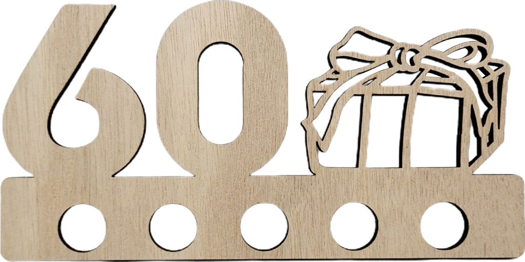 Geldhalter aus Holz zum Geburtstag, 5 Löcher, für den 18./20./25./30./40./50./60./70. Geburtstag, Feier, Bargeld, Geldbörse, Schreibtisch-Dekora...