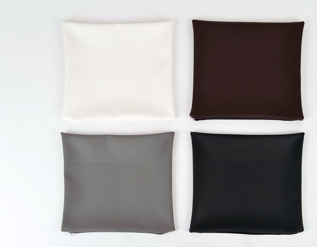 Kissen-hülle 40x40 cm Kissen-bezug Kunst-leder weiß, schwarz, braun oder grau , Farbe:weiß