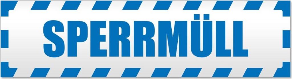 Sperrmüll gestreift Magnetschild Schild magnetisch