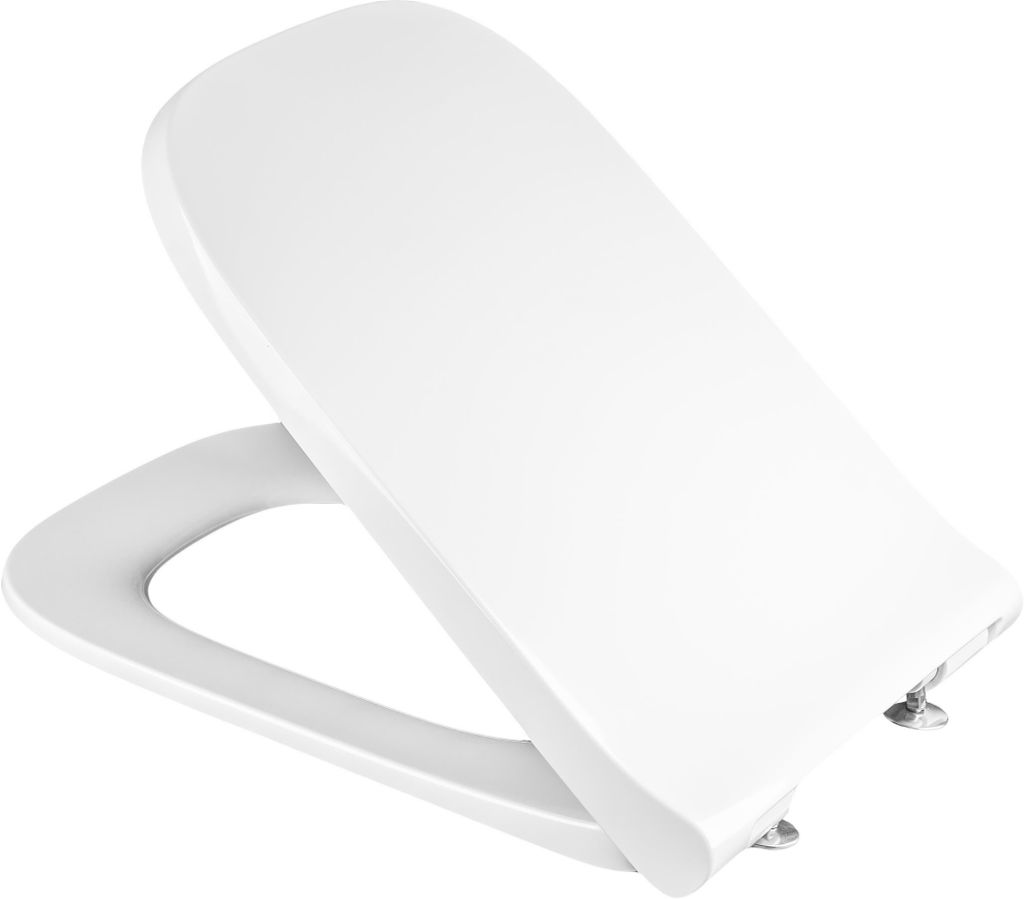 WC Sitz - Toilettensitz - für Geberit Smyle Square - Weiß - 44x36 Cm - Antibakteriell - Duroplast - Toilettendeckel