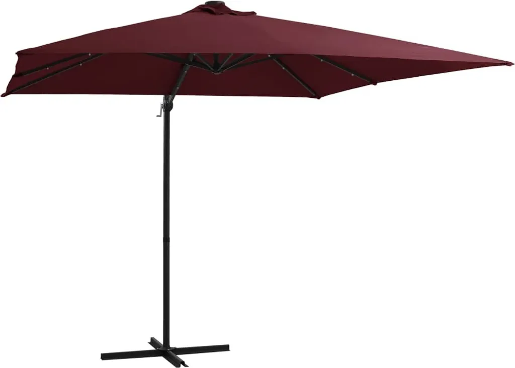 Ombrellone a Braccio con LED Rosso Bordeaux 250x250 | The Living Store